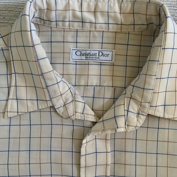 Christian Dior Vintage Plaid Long Sleeve Button Down Men’s Shirt - Picture 2 of 9